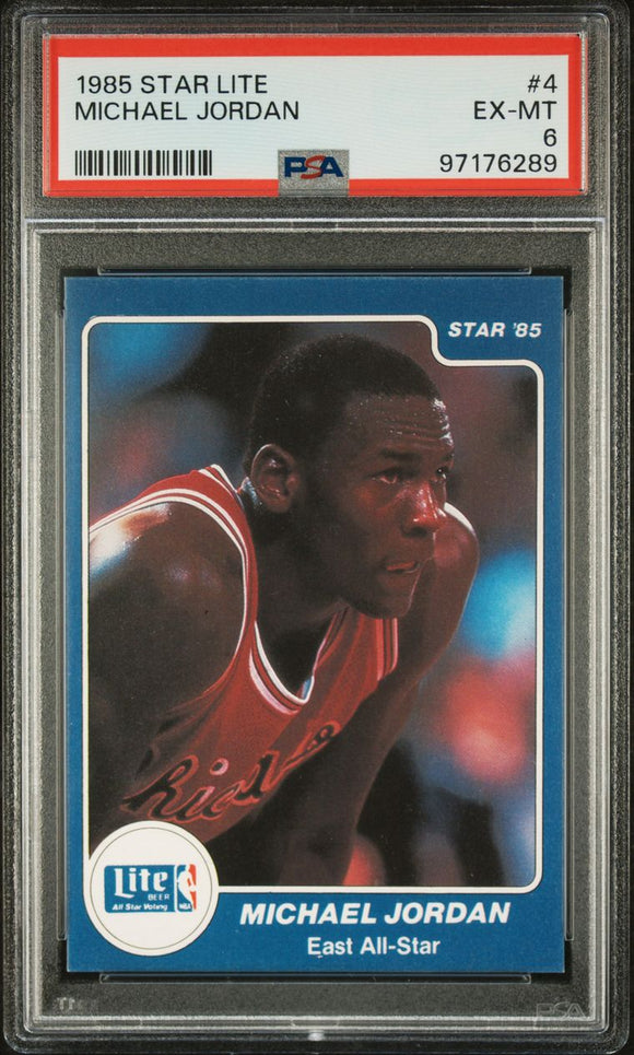 1985 Star Lite #4 Michael Jordan Rookie RC PSA 6 EX-MT East All-Star