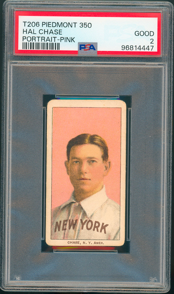 1909–11 T206 Hal Chase Portrait Pink (Piedmont 350) - PSA 2 (Good)