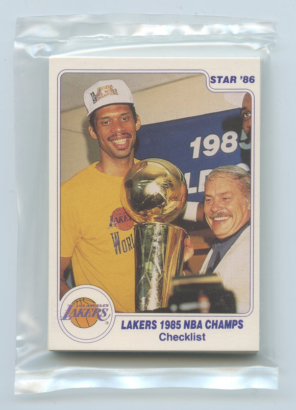 1985-86 Star Co. LAKERS CHAMPS Original Factory Sealed Bagged Set