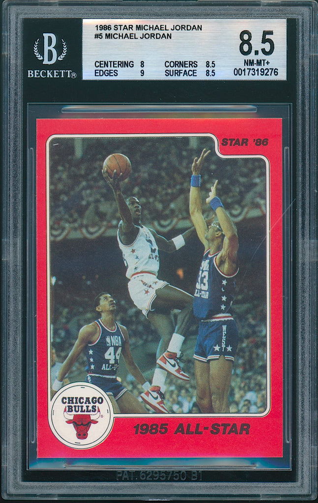 1986 Star Basketball Michael Jordan All-Star #5 BGS 8.5