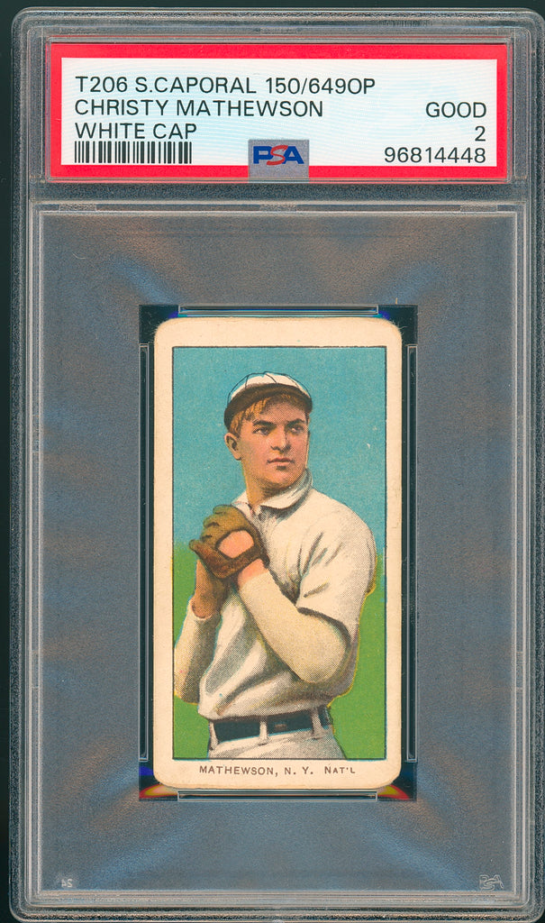 1909-11 T206 Christy Mathewson White Cap (Sweet Cap Overprint 150/649) - PSA Good