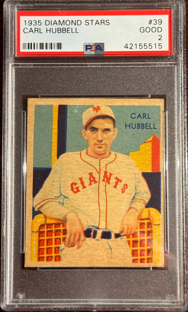 1935 Diamond Stars Carl Hubbell #39 - PSA 2 (Good)