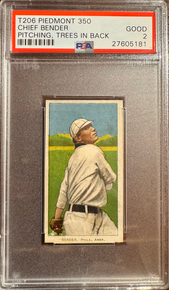 1909-11 T206 Chief Bender (Piedmont) Pitching Trees - PSA 2 (Good)