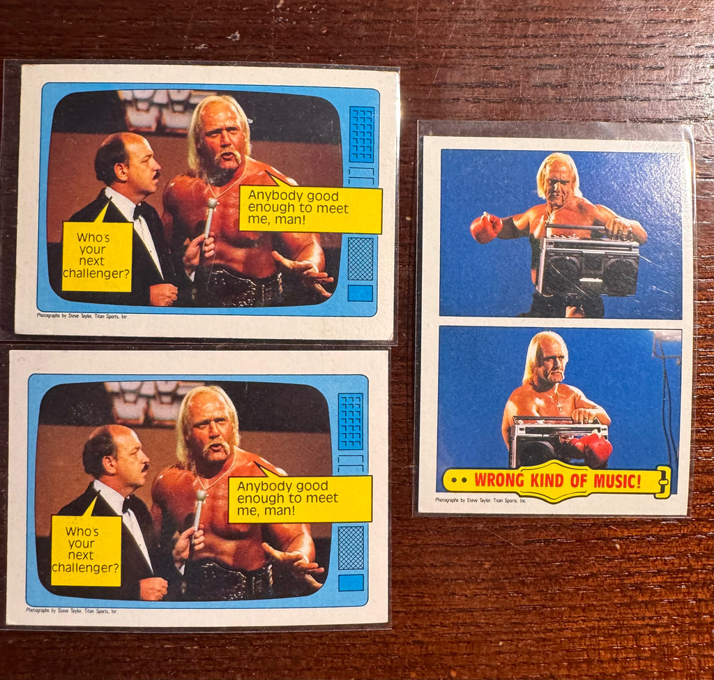 1985 Topps WWF Hulk Hogan Lot (3) - Rookie Card