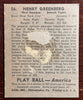 1939 Play Ball Hank Greenberg HOF Tigers Poor-Fair