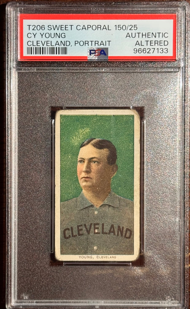 1909-11 T206 Cy Young Green Portrait - Sweet Capital 150/25 - PSA Auth Altered