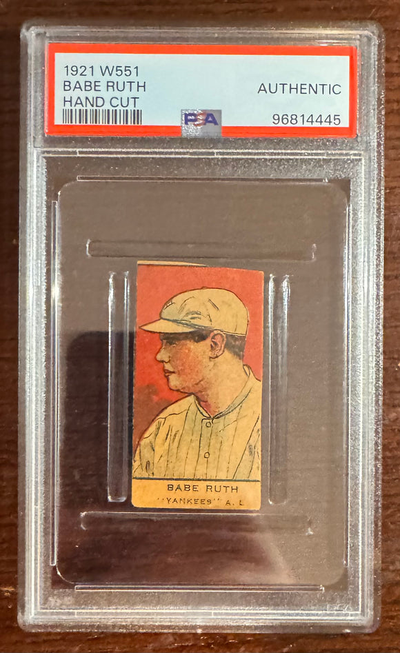 1921 W551 Babe Ruth Strip Card PSA Authentic