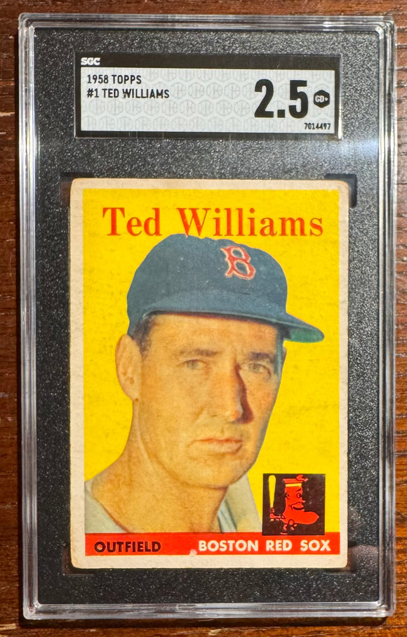 1958 Topps Ted Williams HOF Red Sox #1 - SGC 2.5 Good+