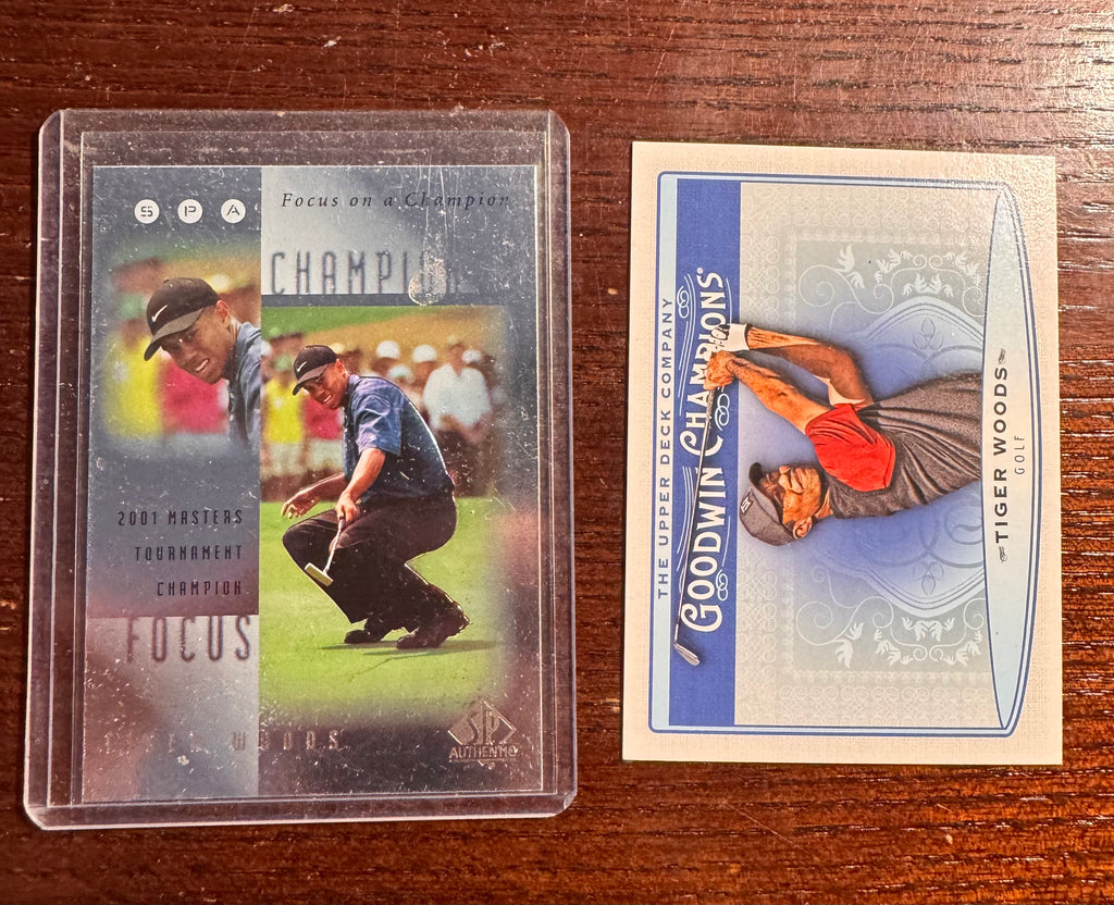 Tiger Woods Lot (2) - Upper Deck FC5 and Allen Ginter 2019