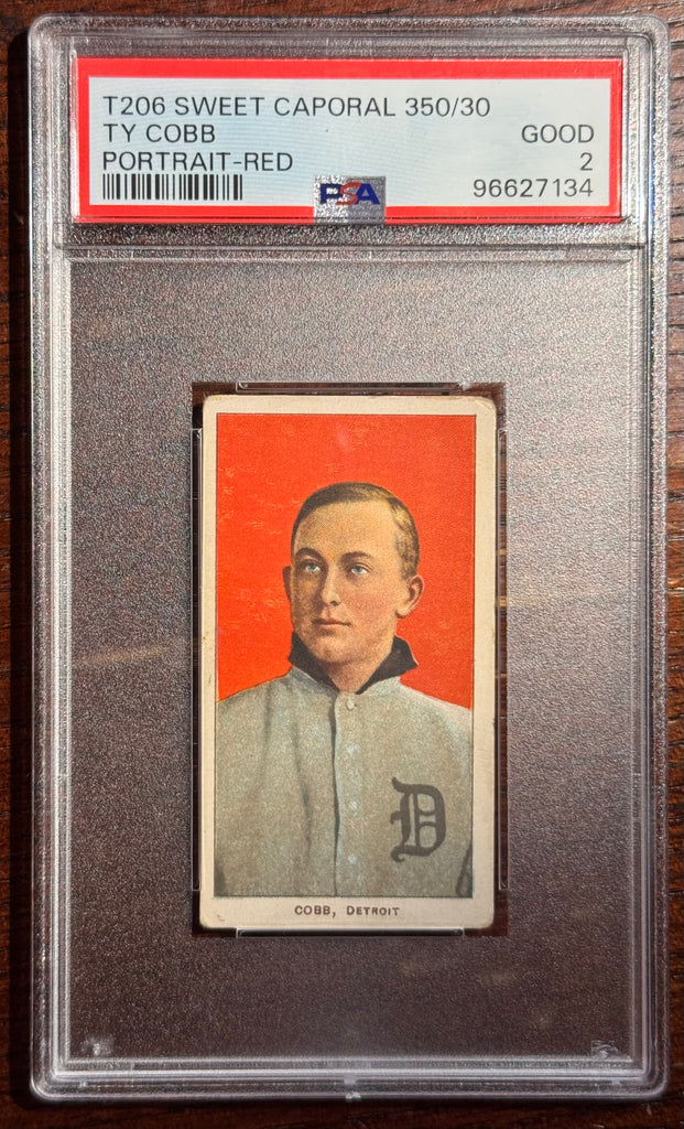 1909-11 T206 Ty Cobb Red Portrait - Sweet Capital 350/30 - PSA 2 (Good)