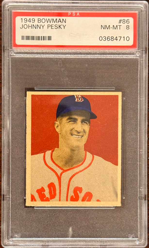 1949 Bowman Johnny Pesky RC Red Sox - PSA 8 (NM-MT)