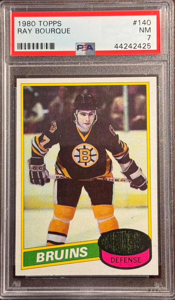 1980 Topps Ray Bourque RC #140 - PSA 7 (NM)