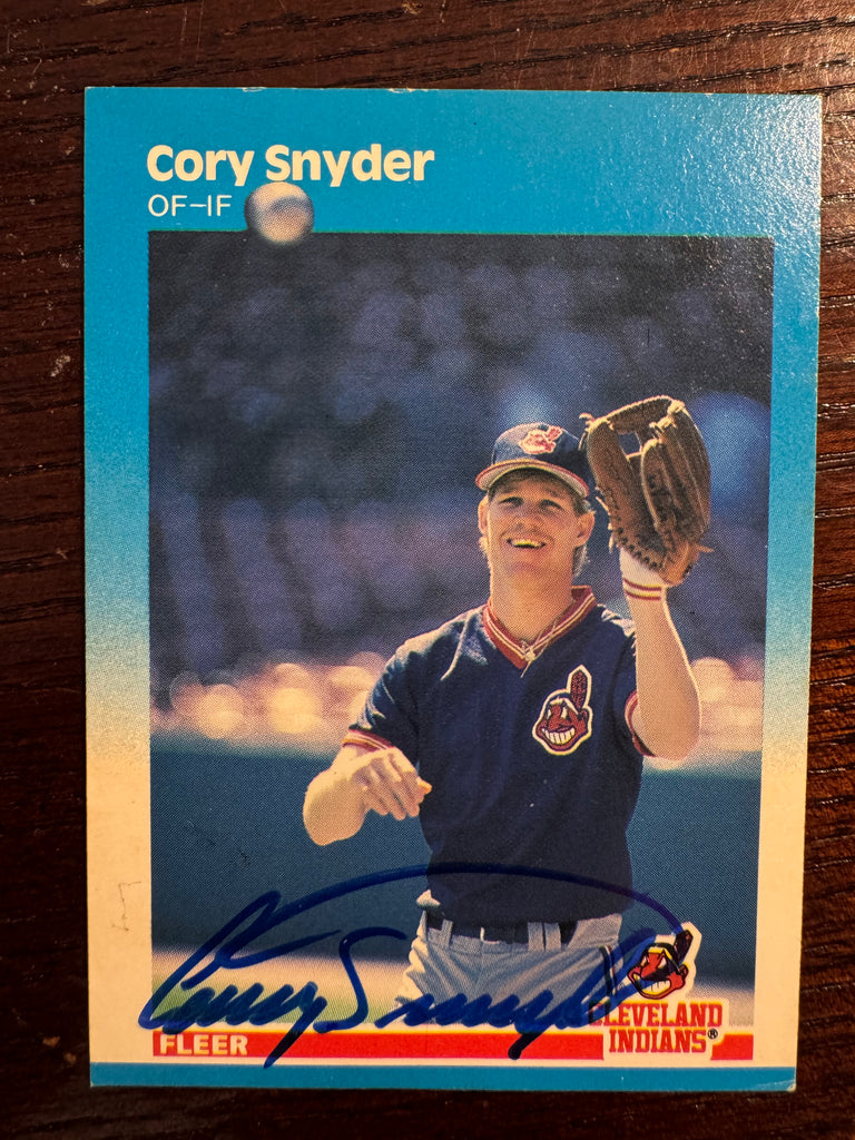 1987 Fleer Cory Snyder on card Auto