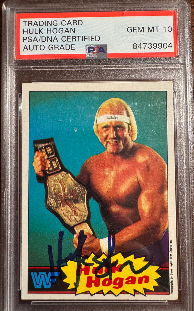 1985 Topps WWF Hulk Hogan RC #16 - PSA DNA GEM MT 10 Signature AUTO