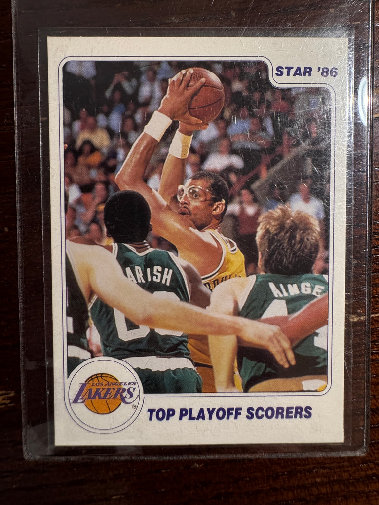 1985-86 Star Basketball Lakers Champions - Top Scorers Kareem  #10 NM