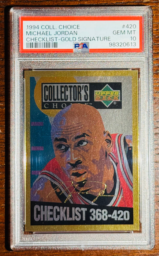 1994 Collector's Choice UD Gold Michael Jordan Checklist #420 - PSA 10 (GEM-MT)