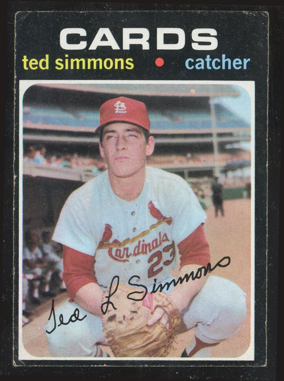 1971 Topps Ted Simmons (RC) HOF Cardinals #117 VG