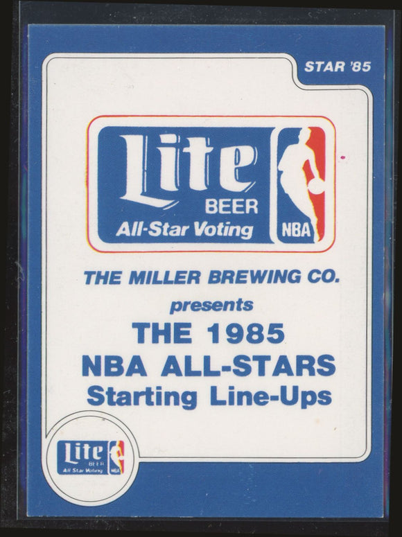 1985 Star Basketball Lite All-Stars Checklist #1 NM-MT