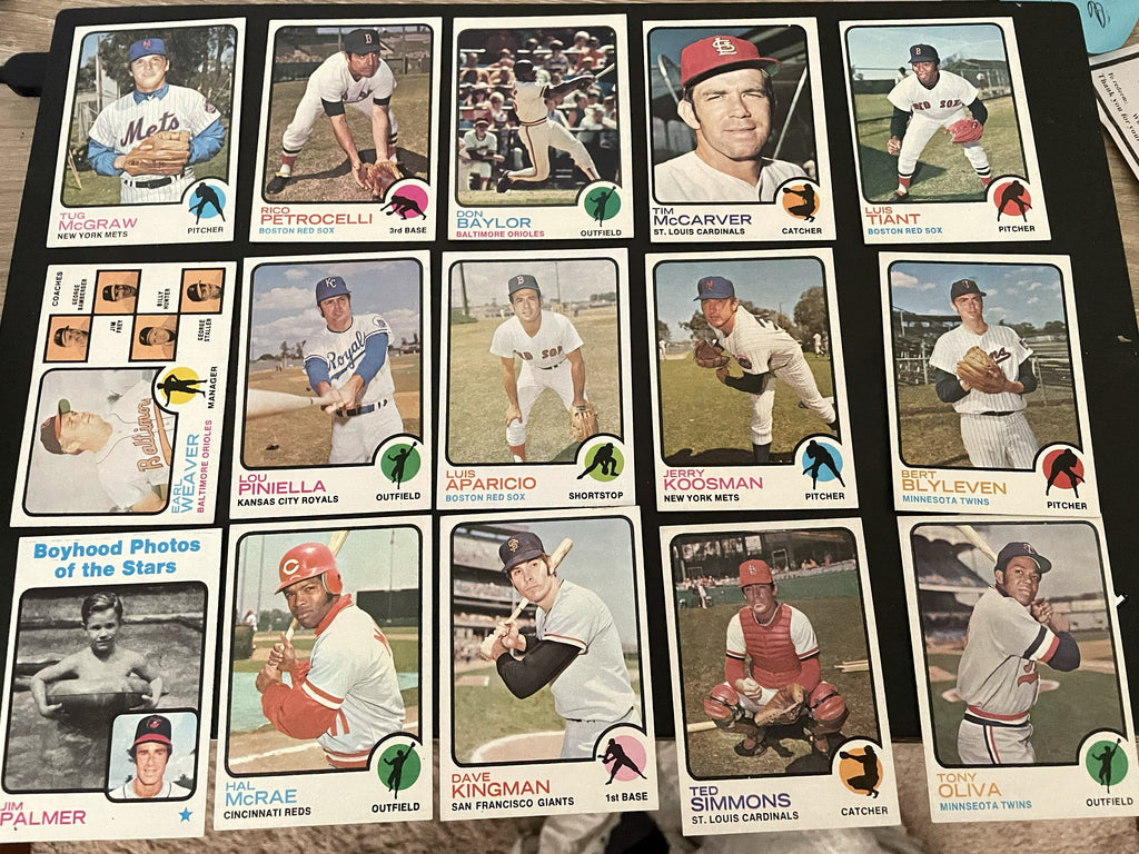 1973 Topps - Nice higher grade LOT - (300) diff. w Stars, Team cards & Minors EX