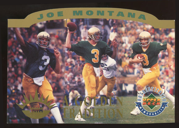 1995 UD Golden Tradition Oversized Card Joe Montana Notre Dame EX-MT
