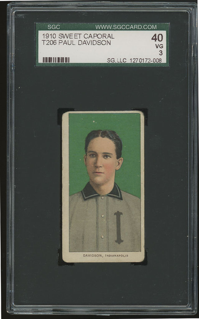 1909-11 T206 Paul Davidson (Indianapolis) - Sweet Caporal - SGC 3 (VG)