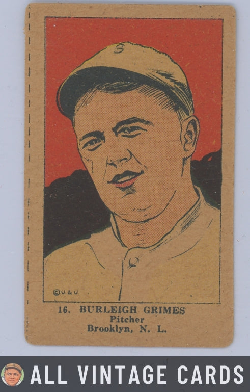 1923 W515-1 Burleigh Grimes #16 HOF - Good Condition